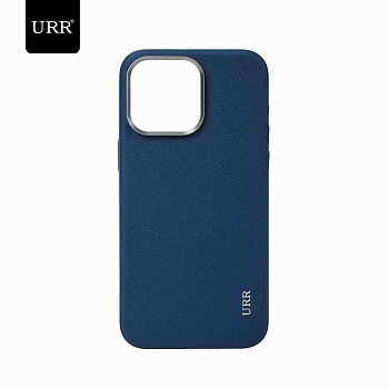 Чехол Leather Case URR Blue MagSafe на iPhone 15 Pro