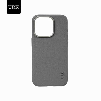 Чехол Leather Case URR Gray MagSafe на iPhone 15 Pro