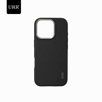 Чехол Leather Case URR Black MagSafe на iPhone 16 Pro